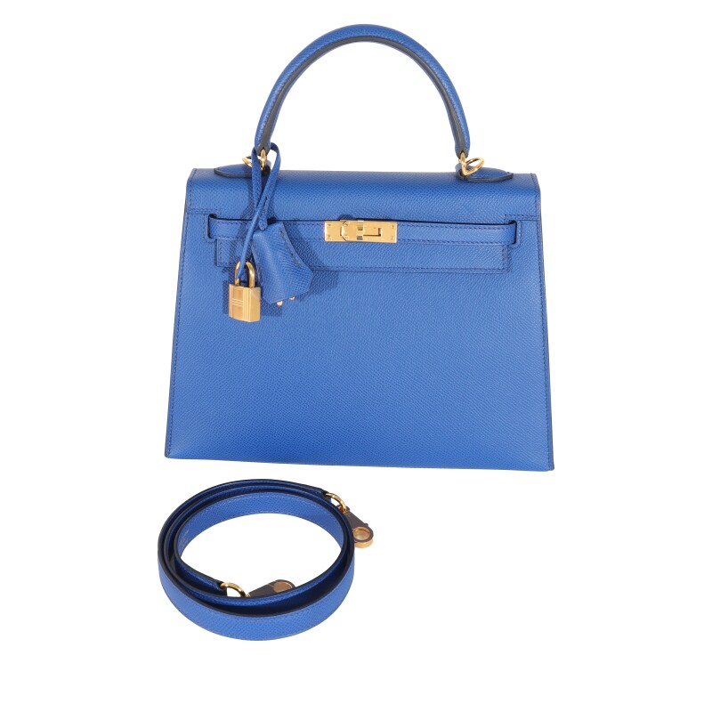 Hermes Bleu Royal Epsom Sellier Kelly 25 Gold Hardware, 2022