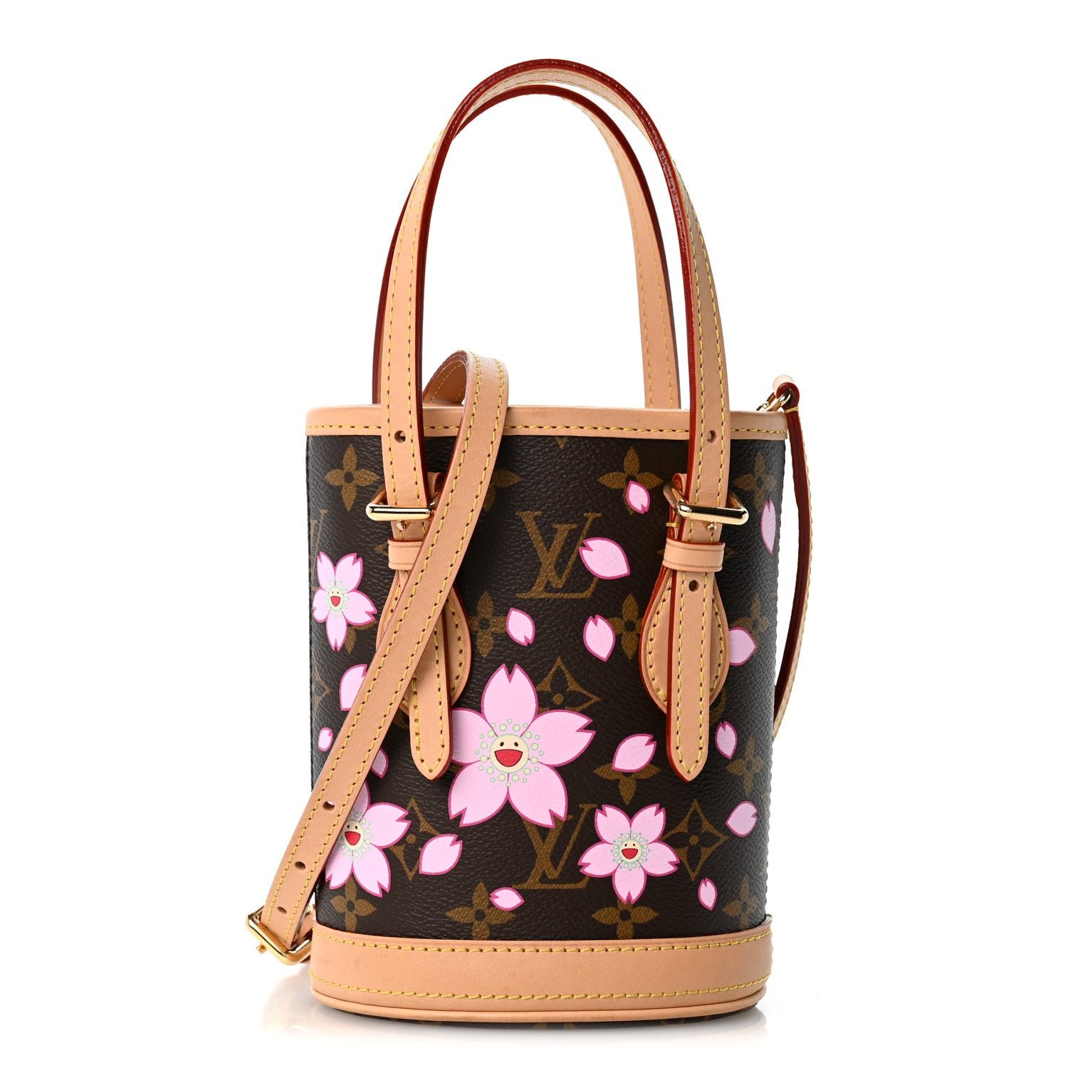 Louis Vuitton LV X TM Monogram Cherry Blossom Nano Bucket Sakura Brown