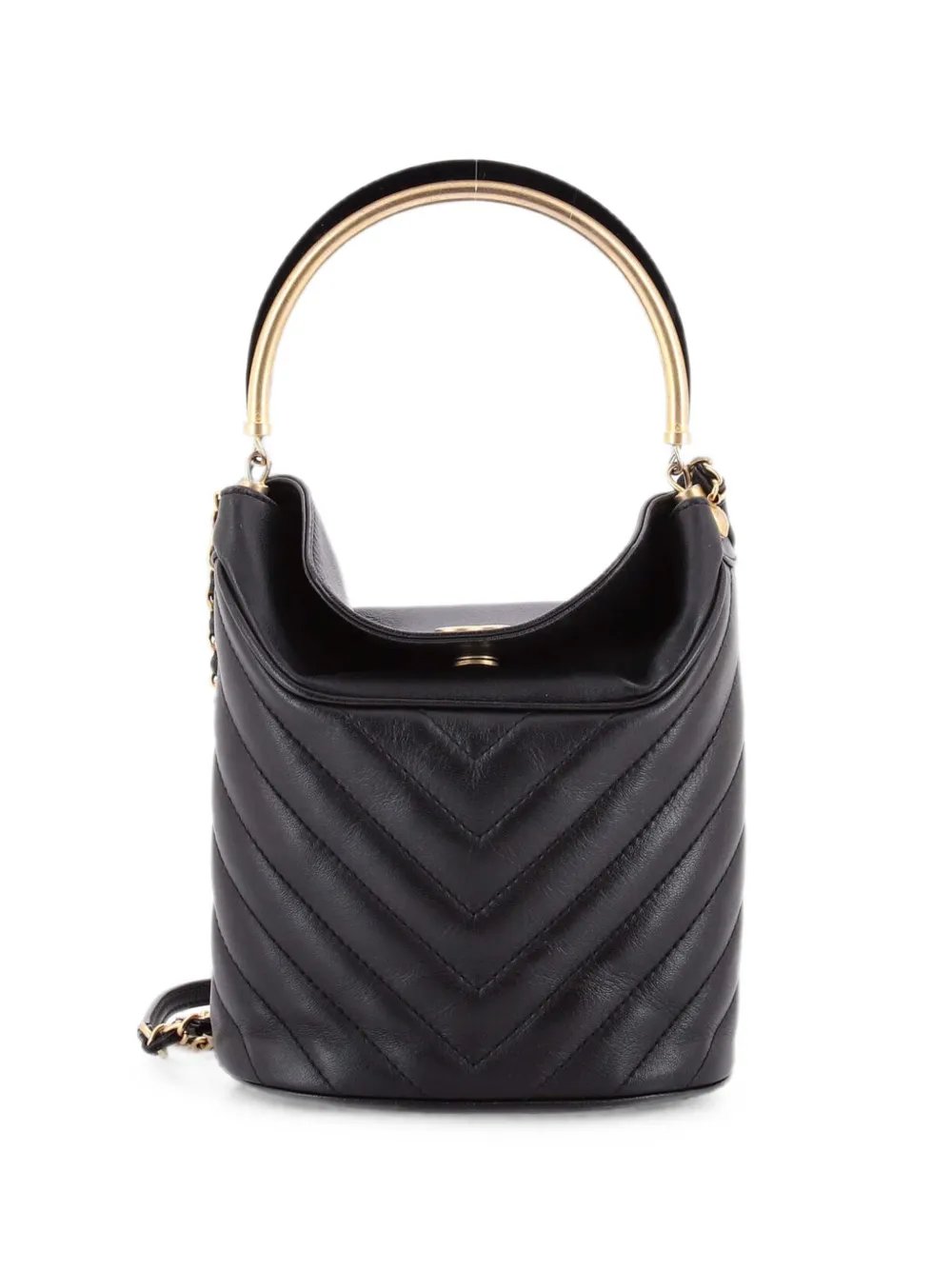 Handle with Chic Chevron Lambskin bucket bag