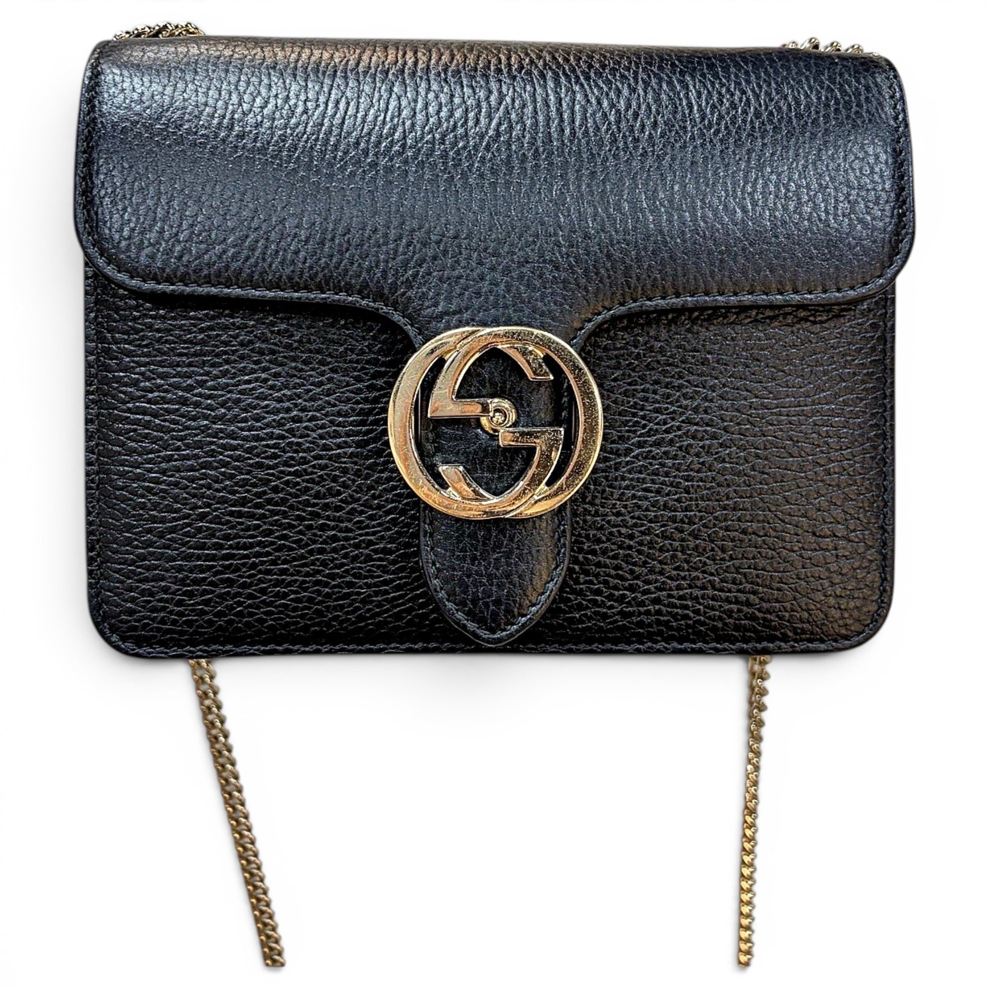 Interlocking leather handbag
