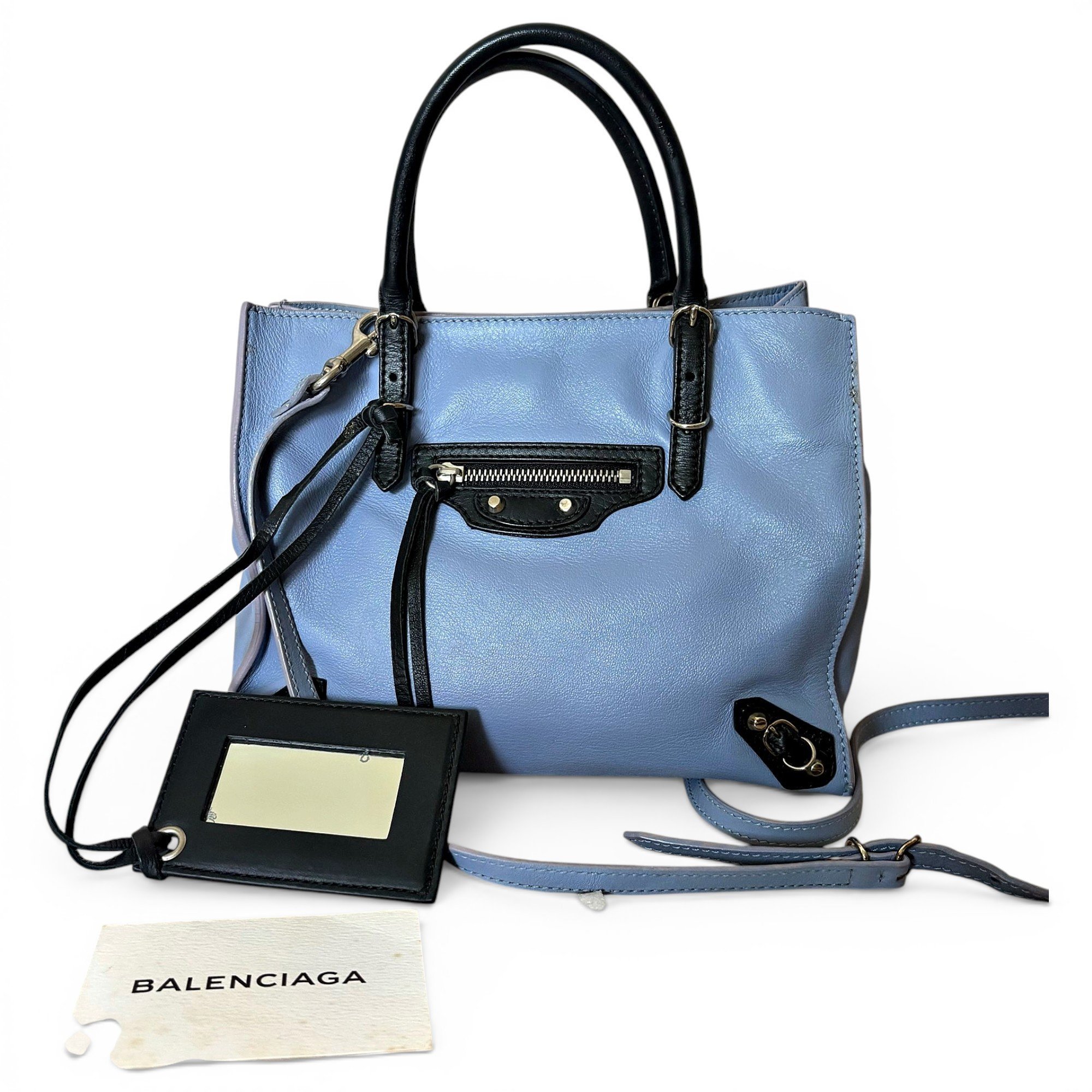 Papier leather handbag