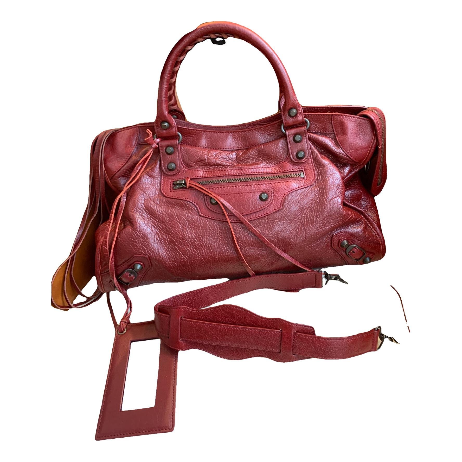 City leather handbag
