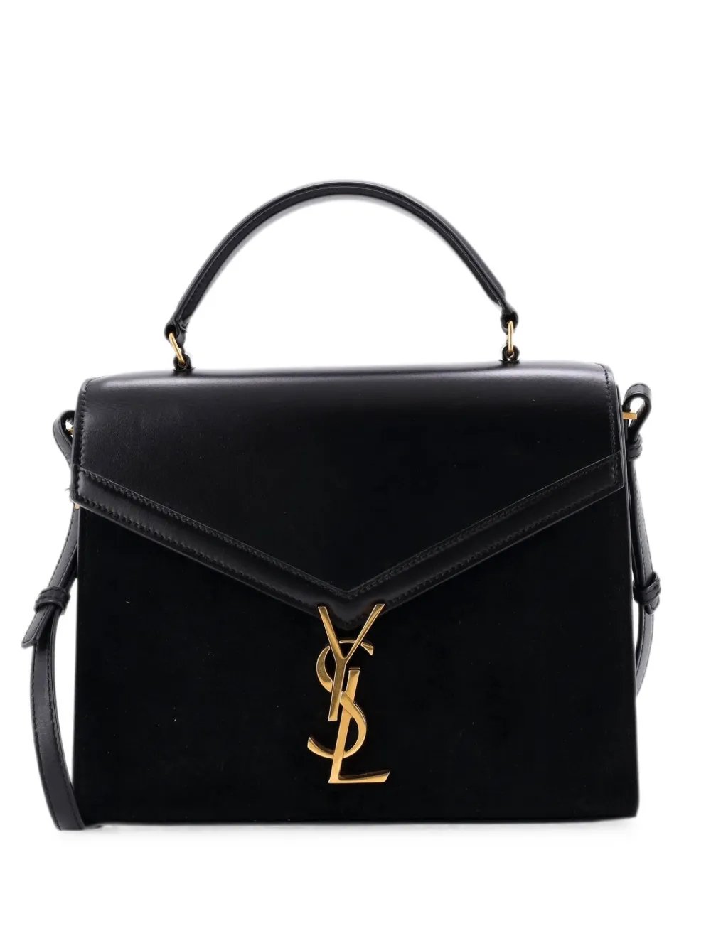 Cassandra Top Handle Bag Leather and Suede Medium shoulder bag