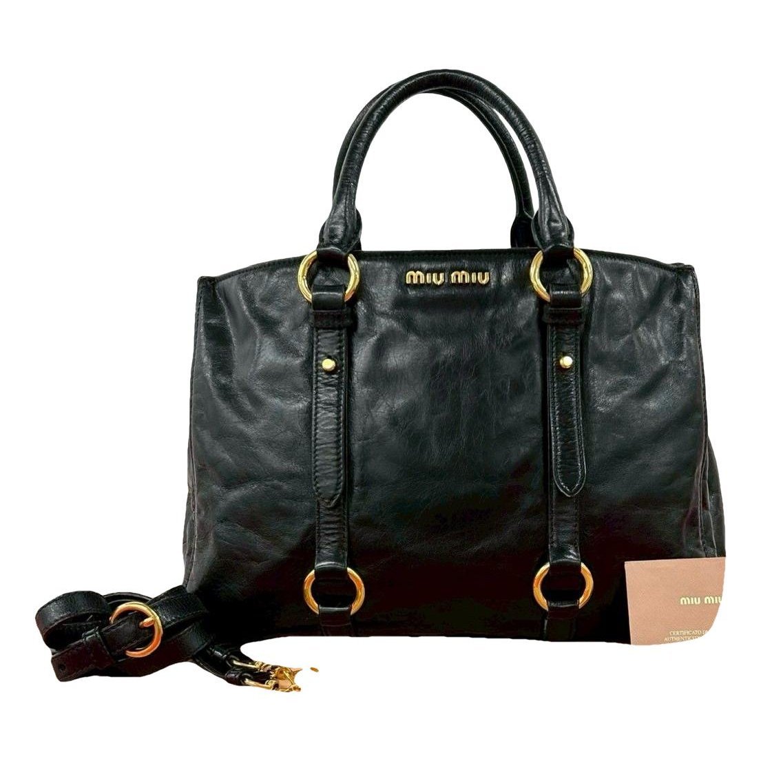 Miu Logo leather handbag