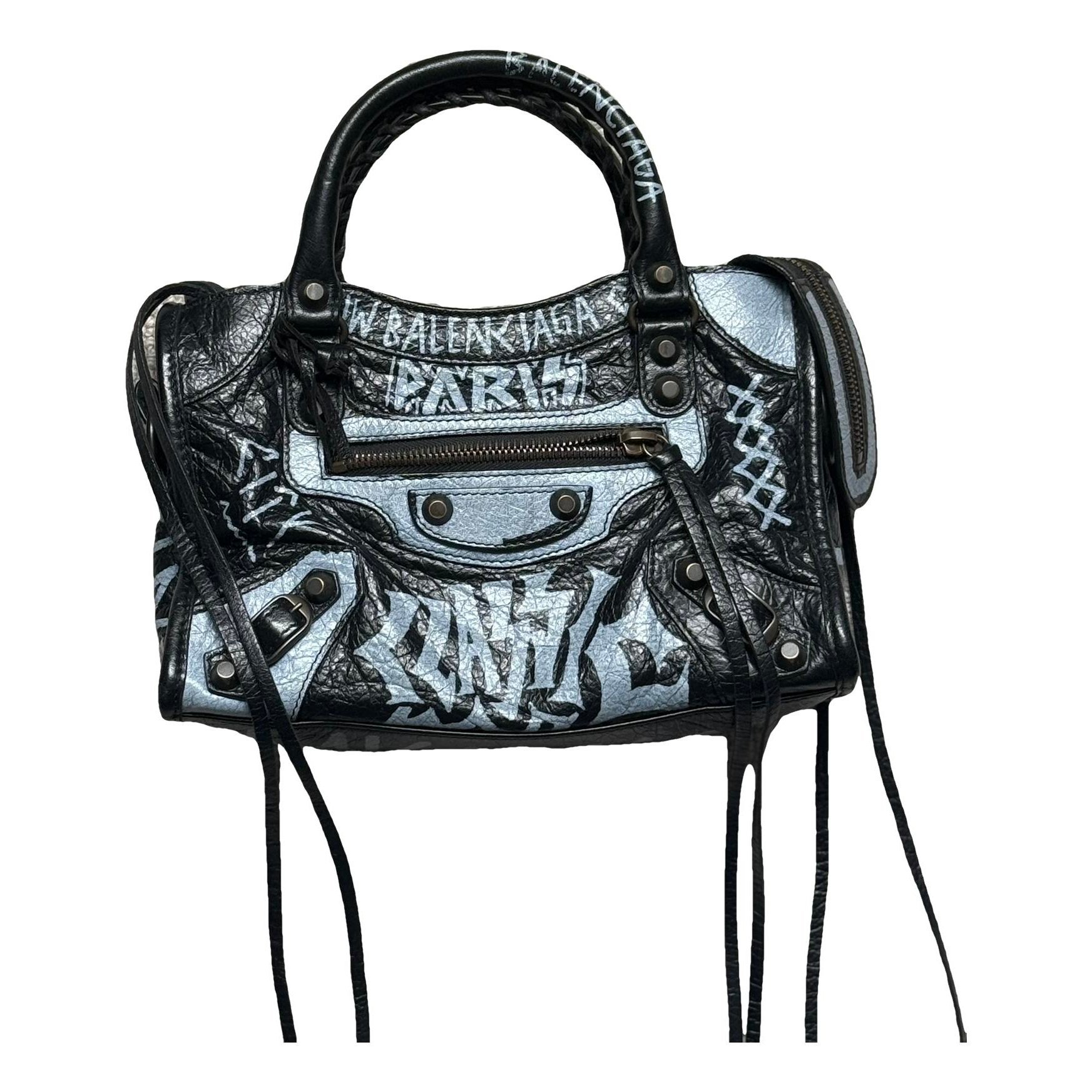 City leather handbag