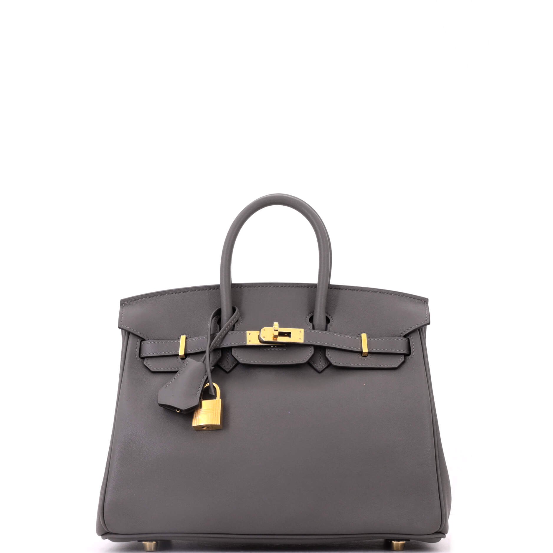 Birkin Handbag Gris Meyer Swift with Gold Hardware 25
