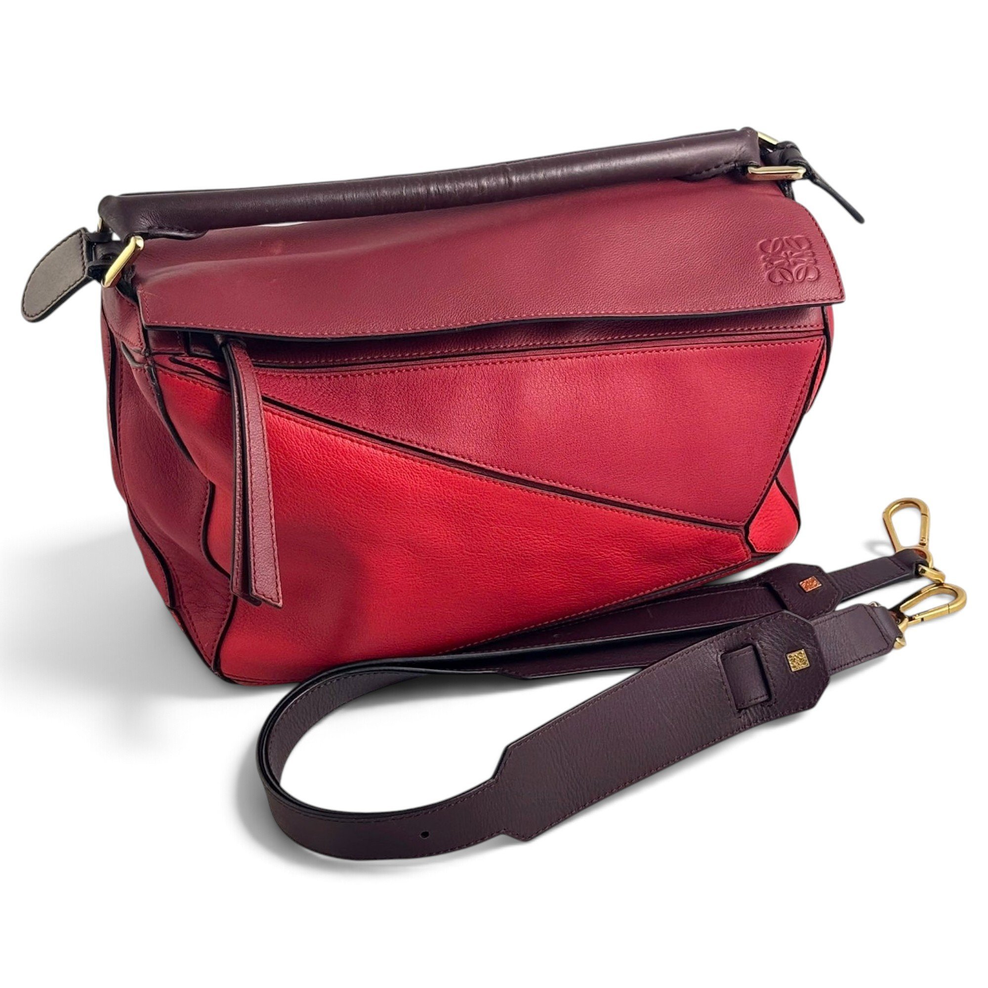 Puzzle leather crossbody bag
