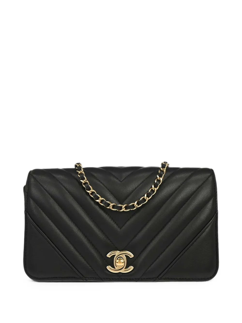 2017-2018 mini chevron CC turn-lock shoulder bag