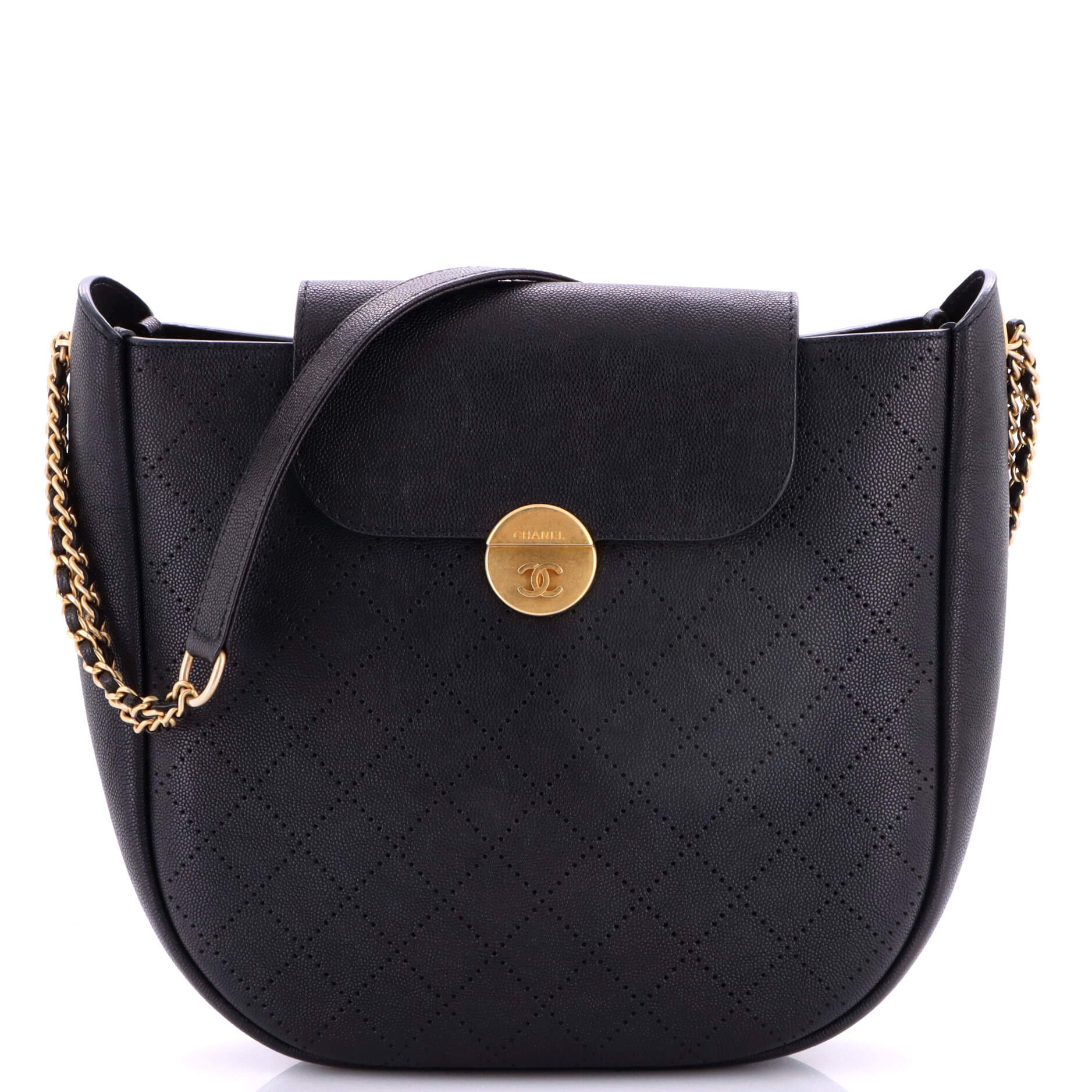 Flap Hobo Diamond Perforated Caviar Small
