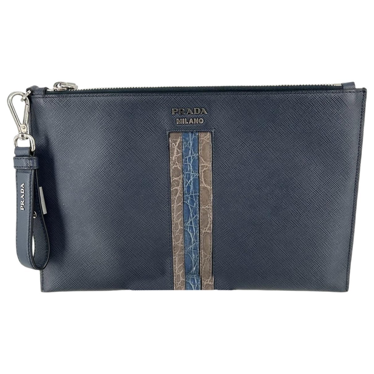 Leather clutch bag