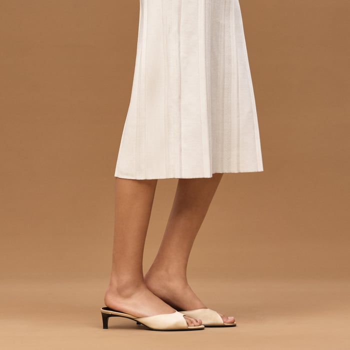 Blanc Céramique Long Sleeveless Dress