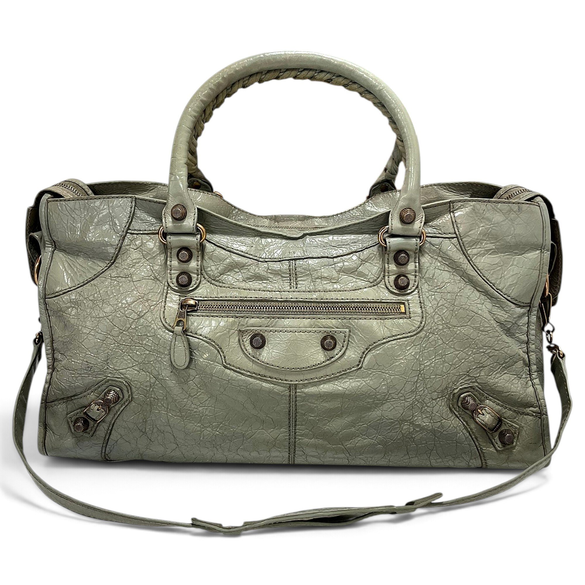 City leather handbag