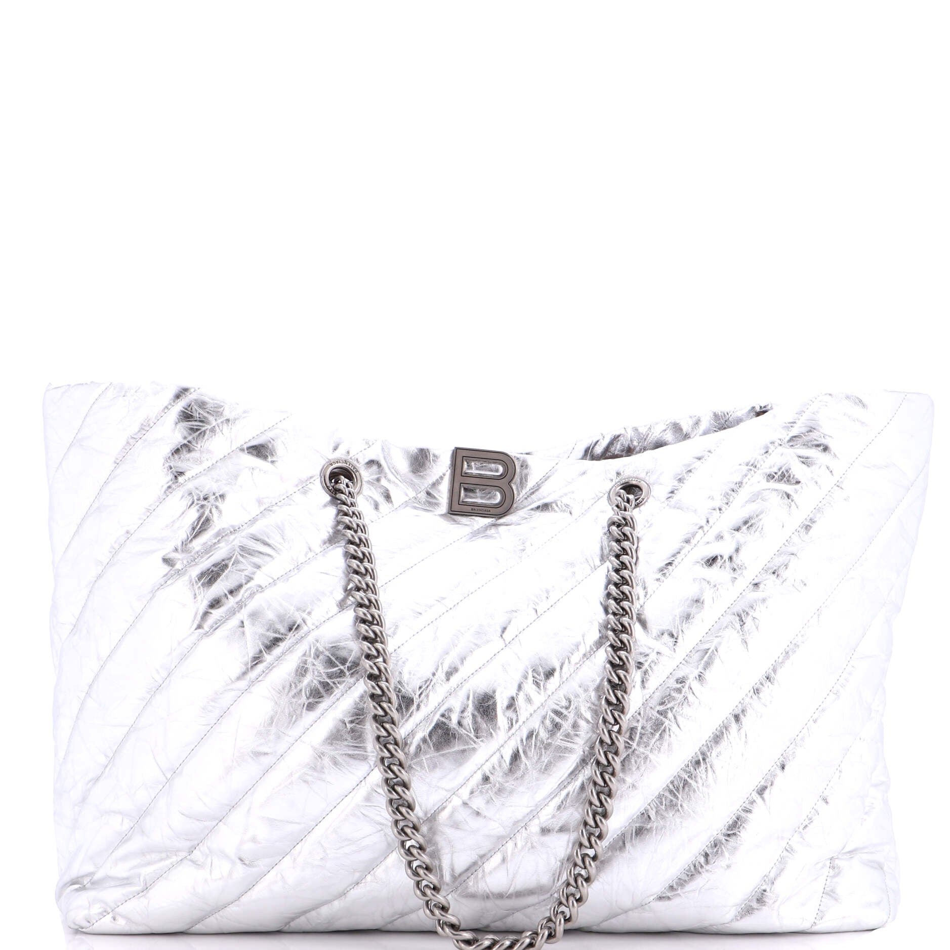 Balenciaga Crush Carry All Chain Tote Quilted Leather Large