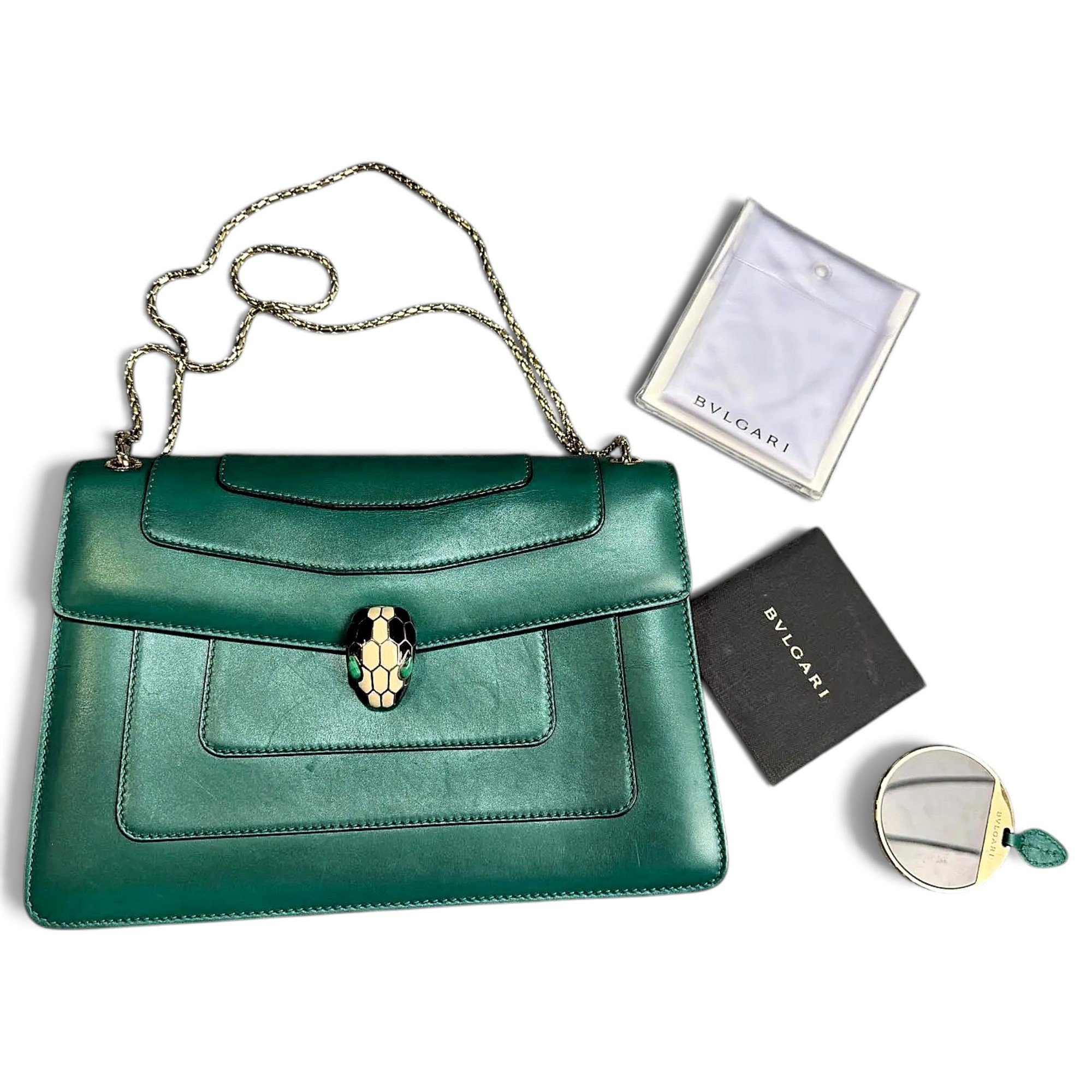 Serpenti leather handbag