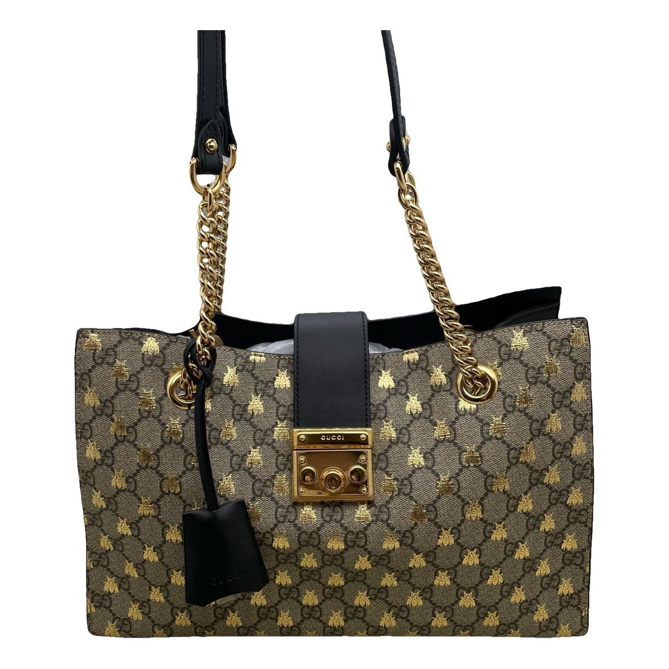 Padlock leather handbag