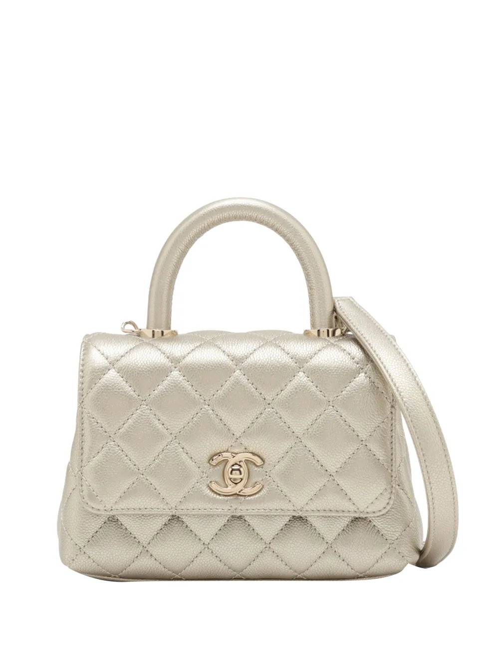 2021-2026 Mini Quilted Caviar Coco Top Handle Bag satchel