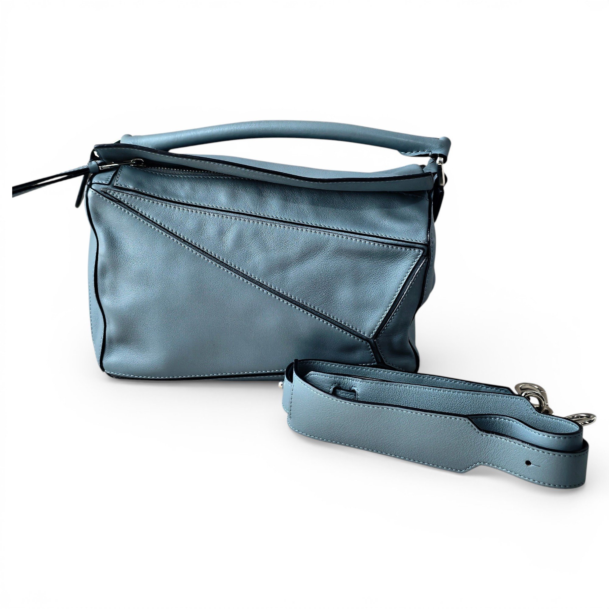 Puzzle leather handbag