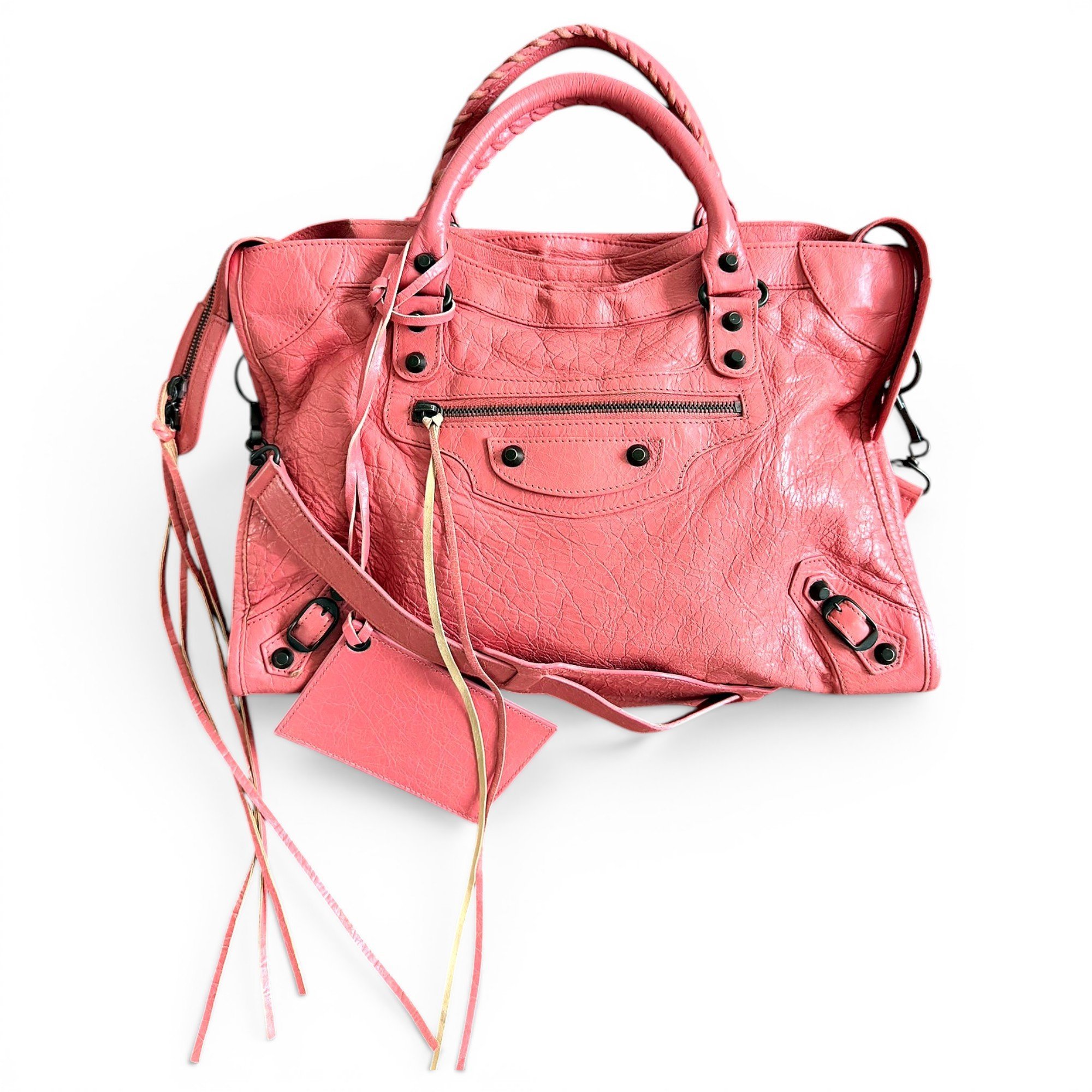 City leather handbag