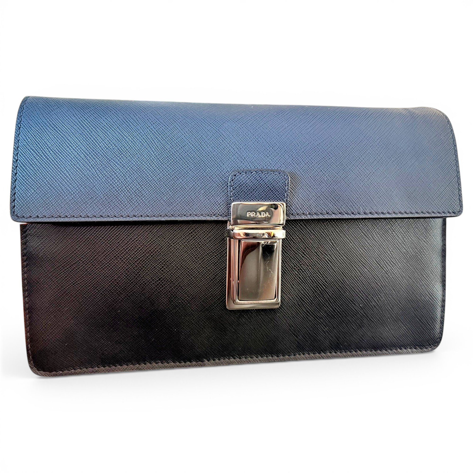 Leather clutch bag