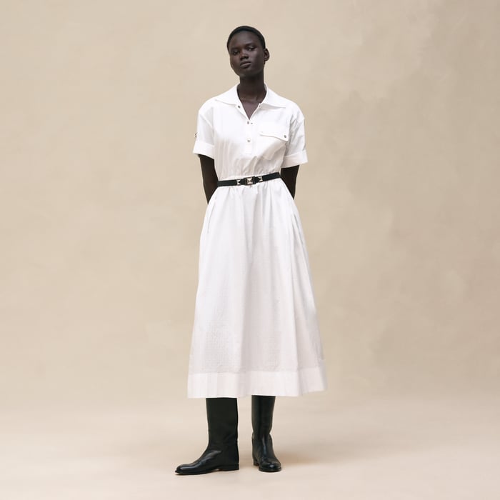 Blanc "Mosaique" Short-sleeve Dress