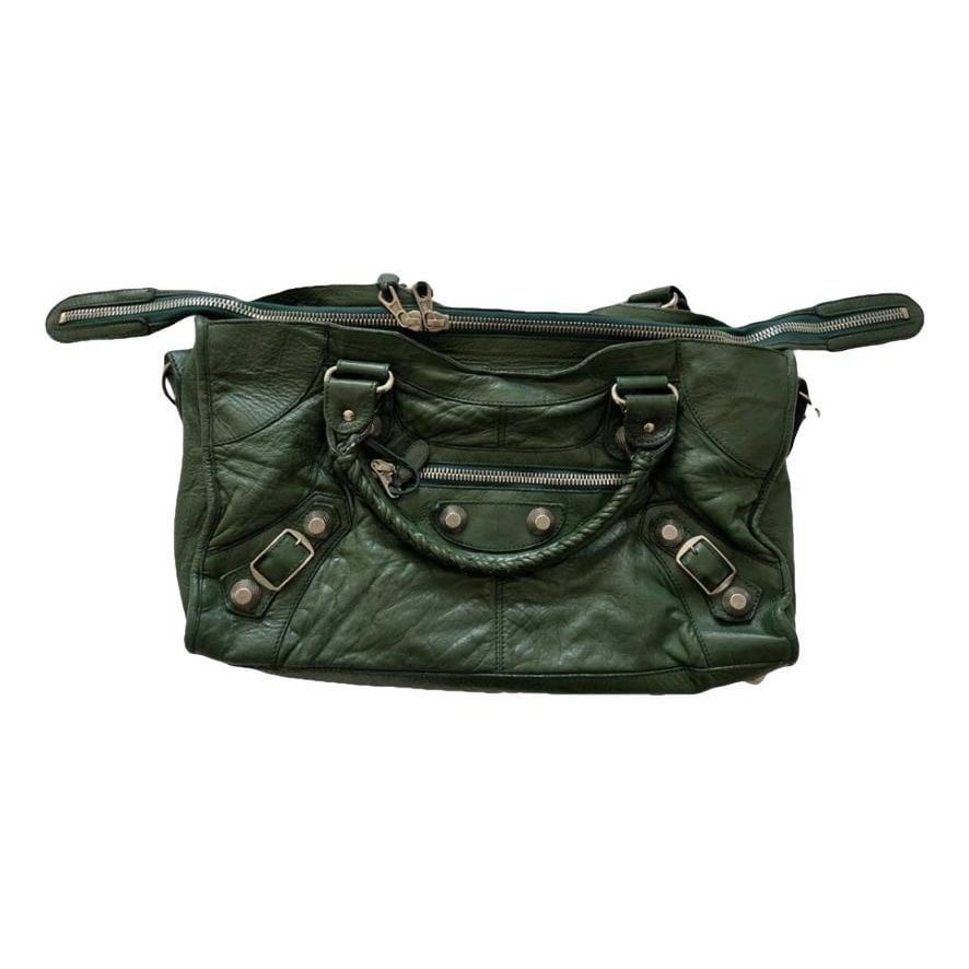 City leather handbag