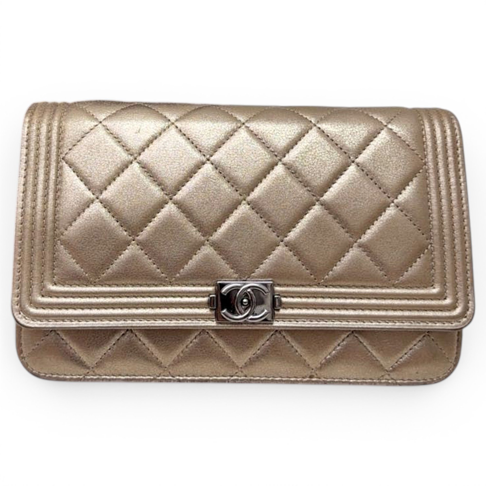 Wallet On Chain Boy Half Flap leather crossbody bag