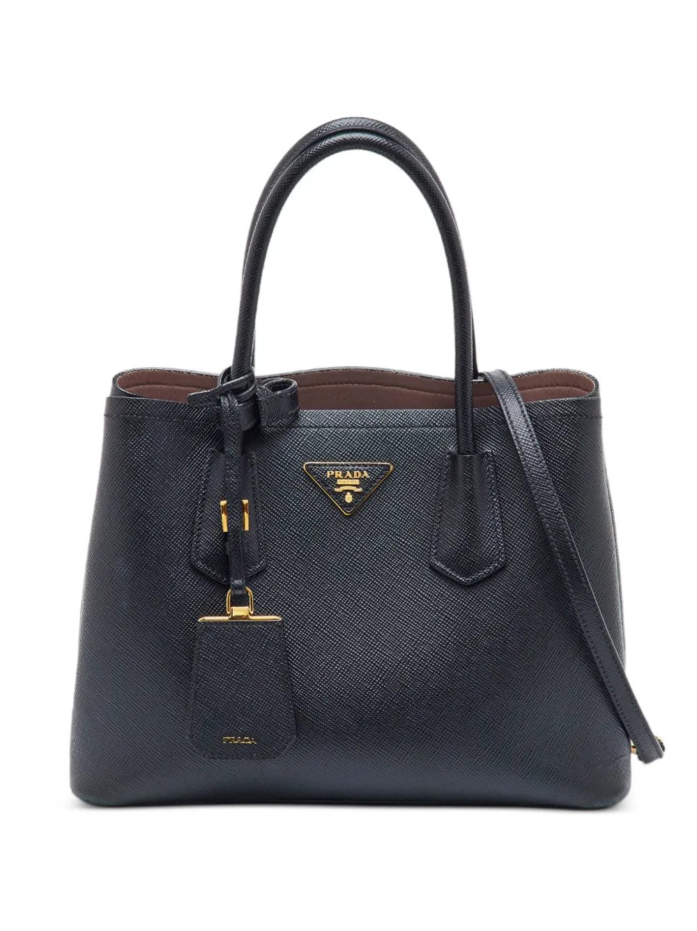 logo-detail leather tote bag