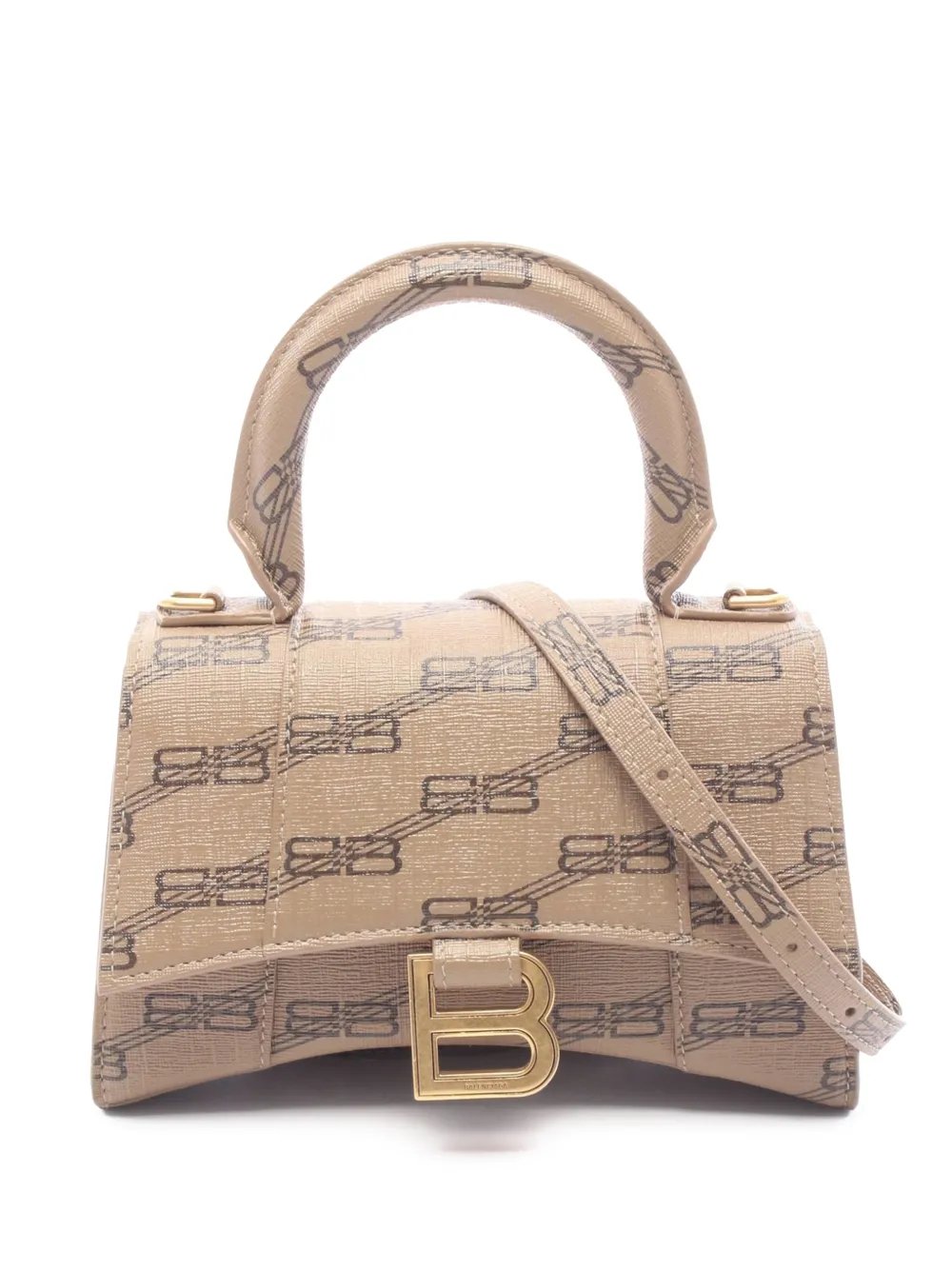 2018-2026 BB Monogram Coated Canvas Hourglass Top Handle Bag XS satchel