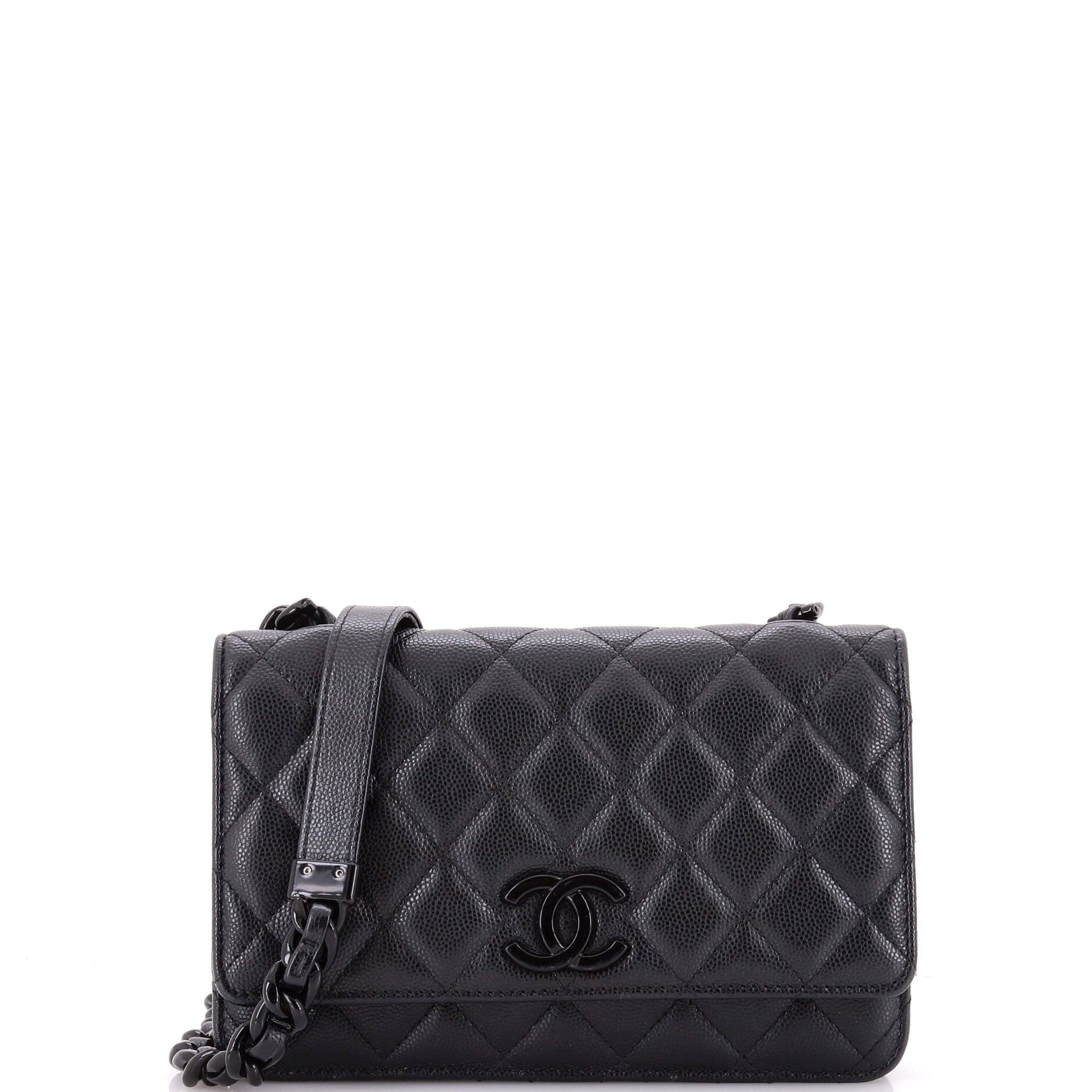 My Everything Wallet on Chain Quilted Caviar
