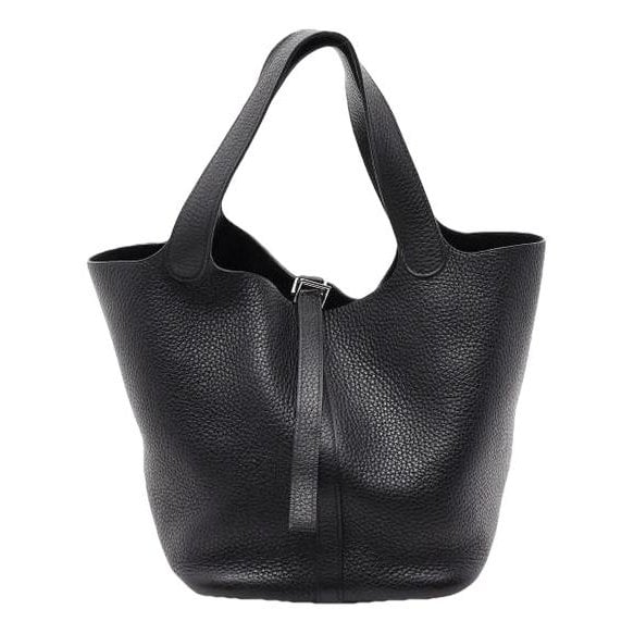 Hermes Picotin 22 Handbag Black Clemence Leather