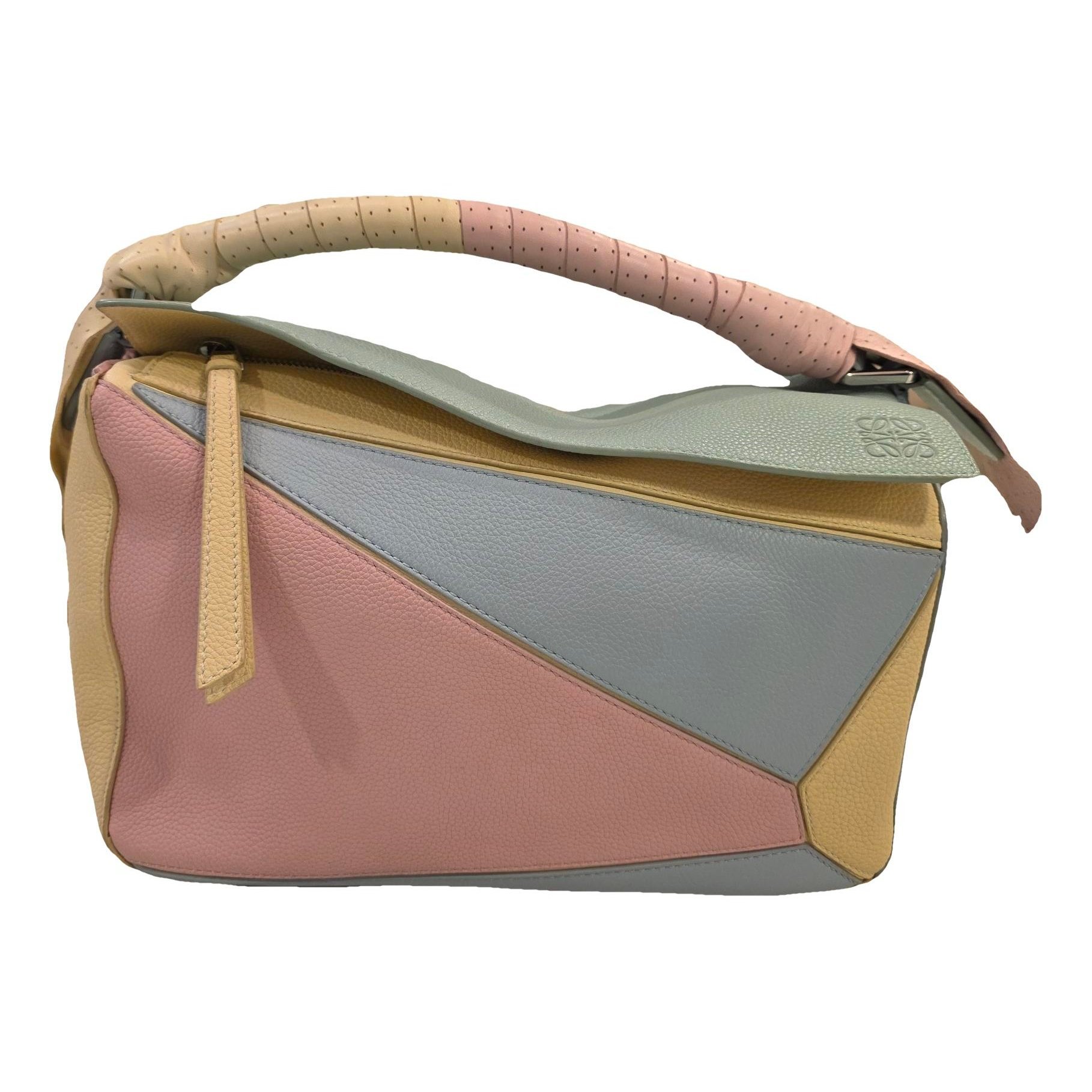 Puzzle leather handbag