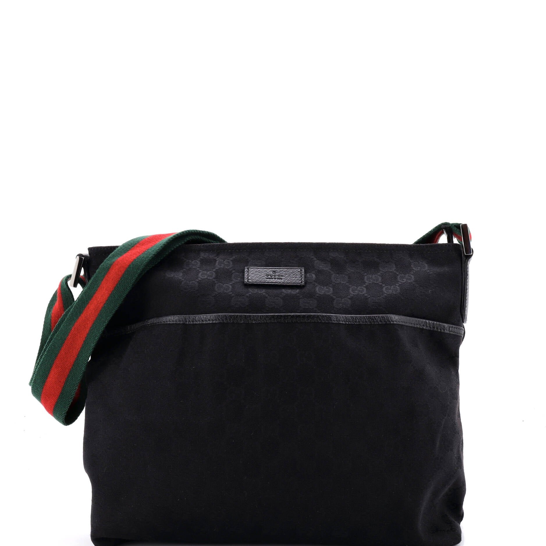 Front Pocket Web Messenger GG Canvas Medium