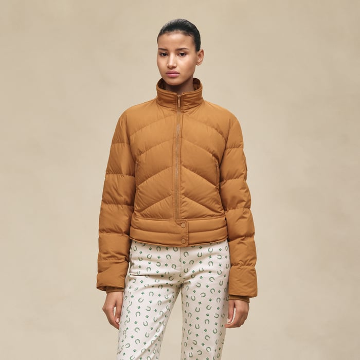 Marron Ocre Short Puffer Coat