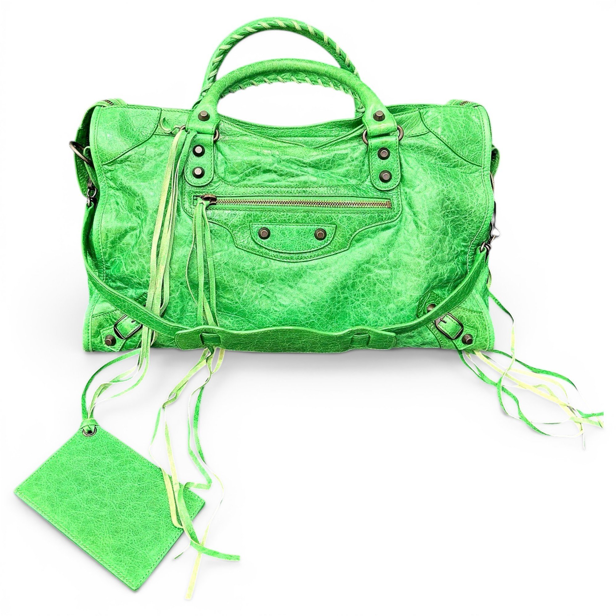 City leather handbag