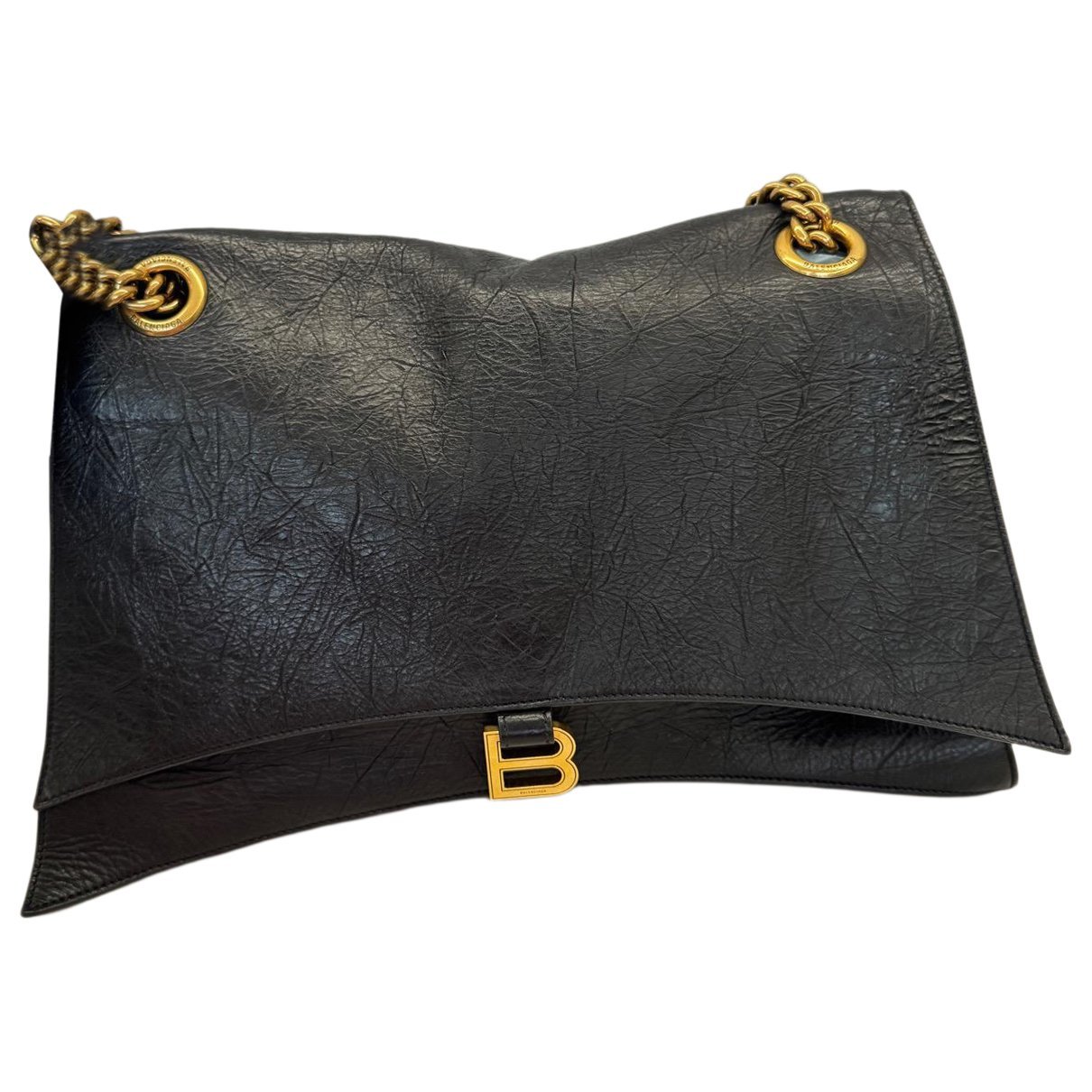 Crush leather handbag