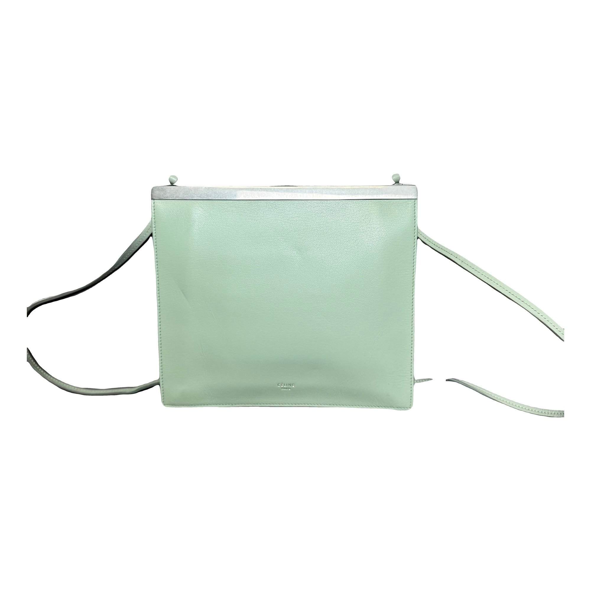 Clasp leather handbag