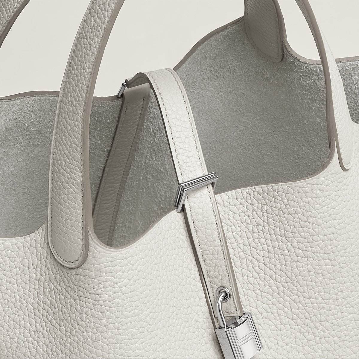 New White Picotin Lock 22 Bag