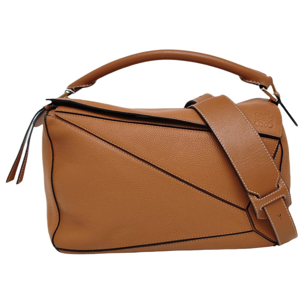 Puzzle leather handbag