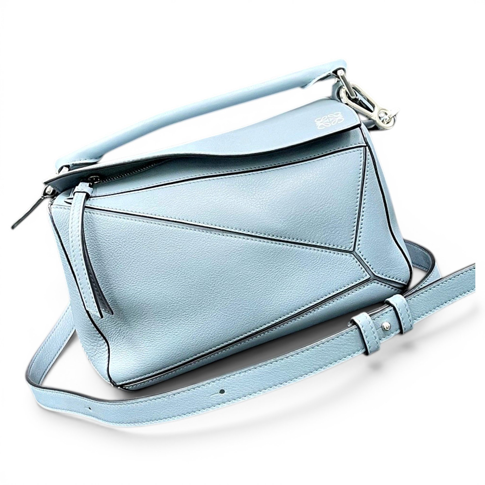Puzzle leather handbag