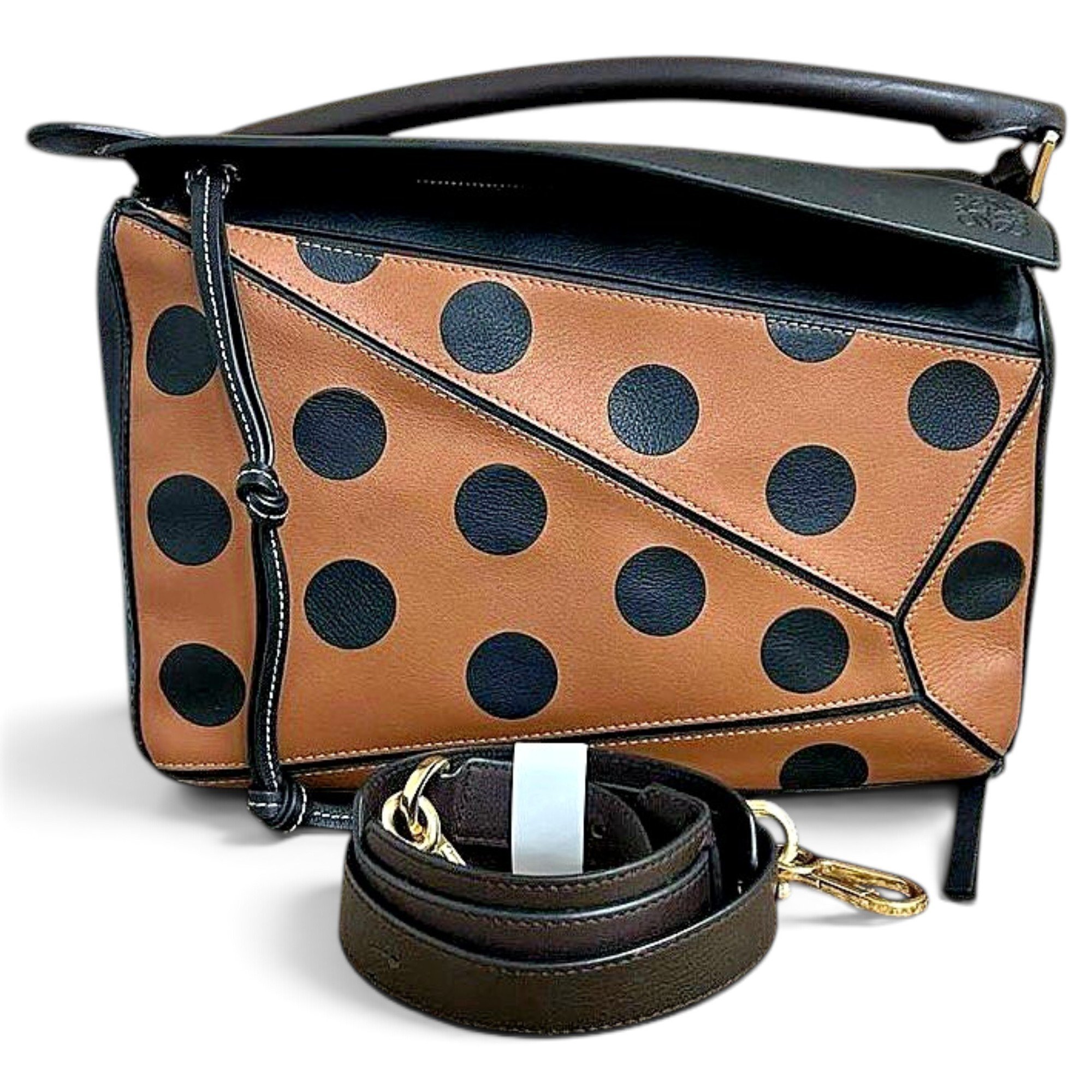 Puzzle leather handbag