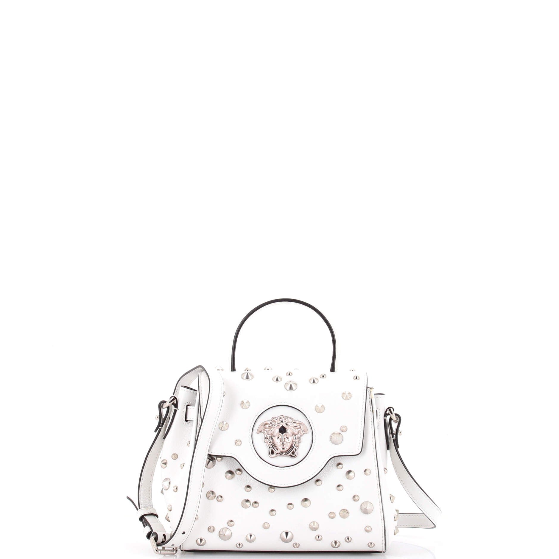 La Medusa Top Handle Bag Studded Leather Small