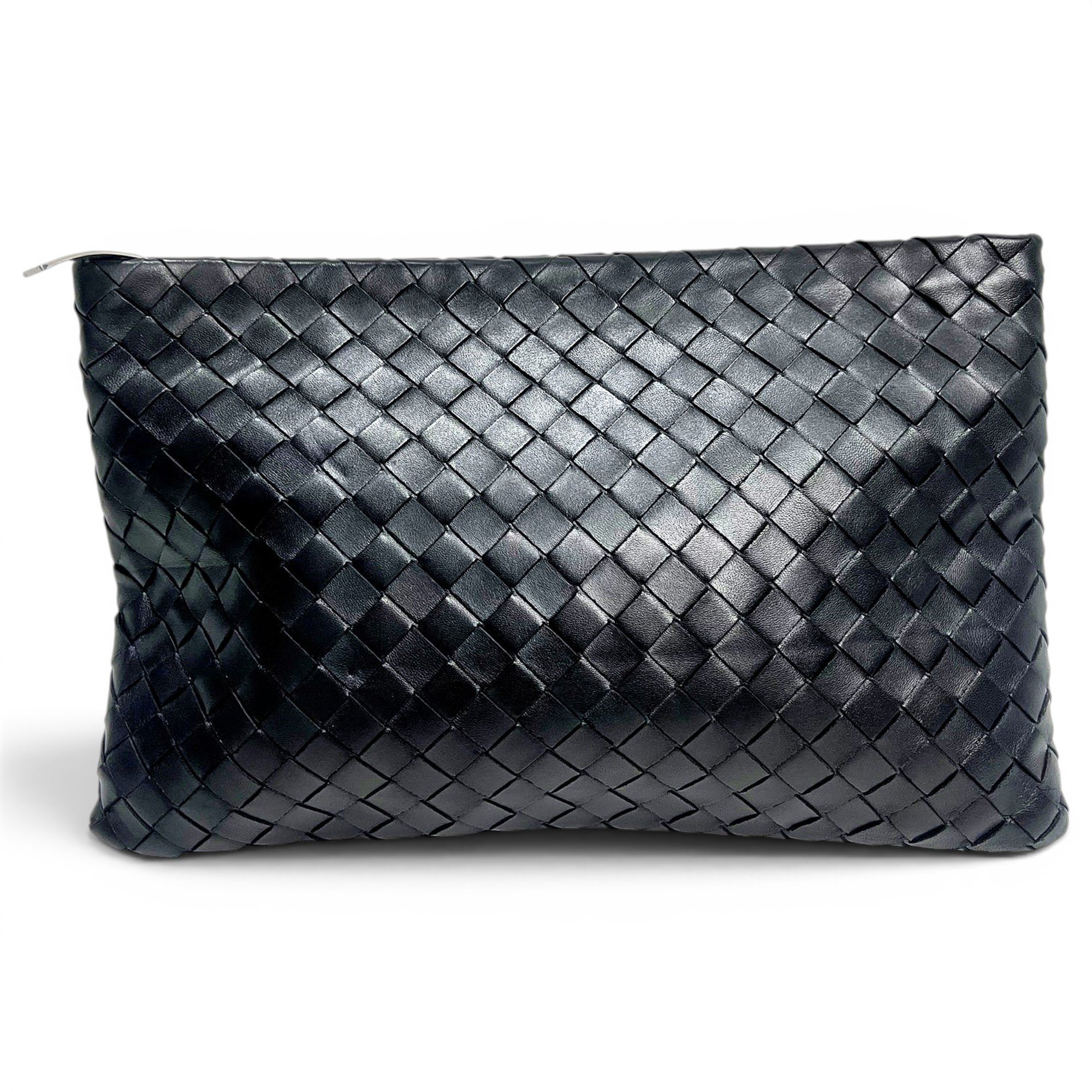 Leather clutch bag