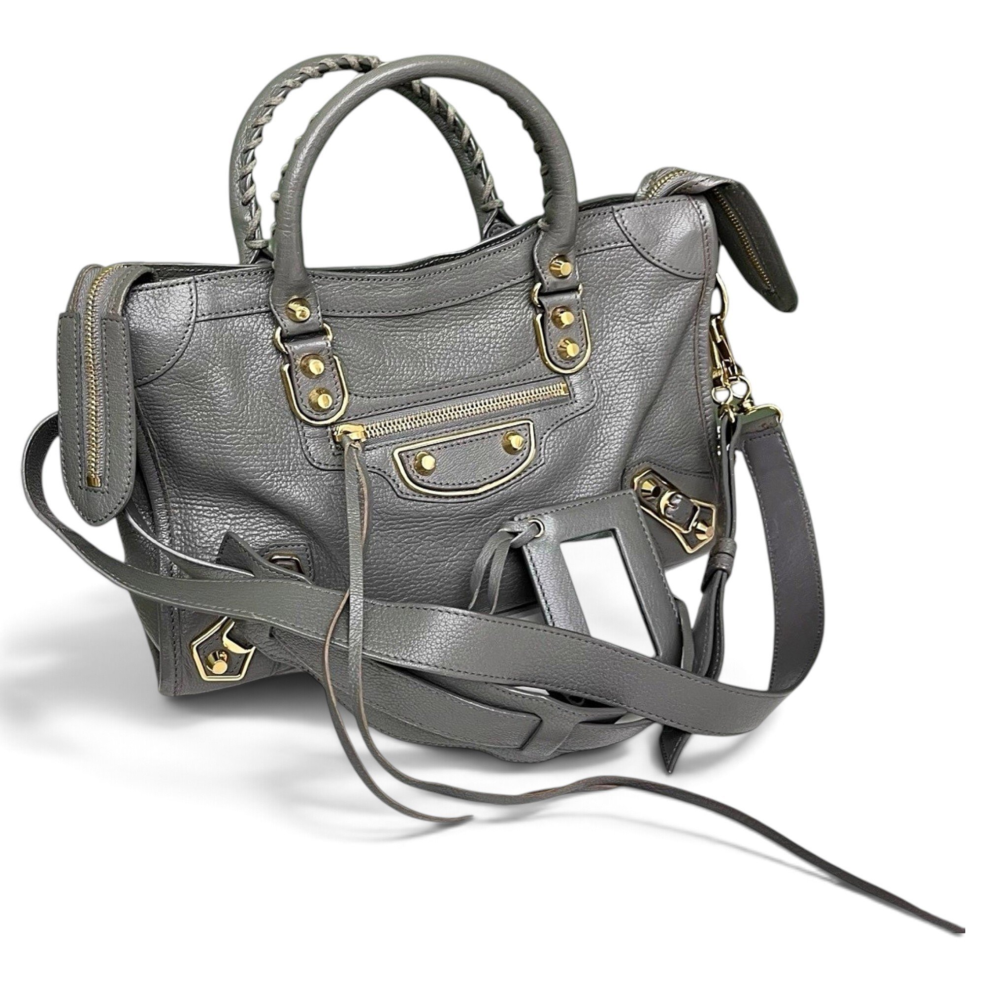 City leather handbag