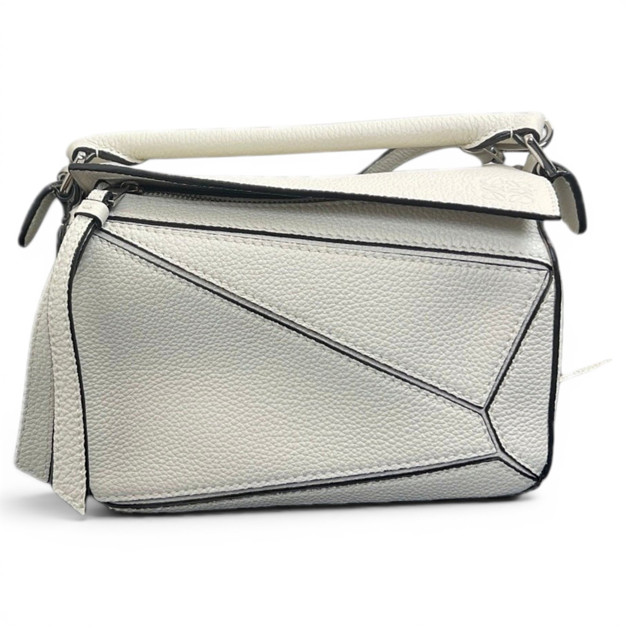 Puzzle leather handbag