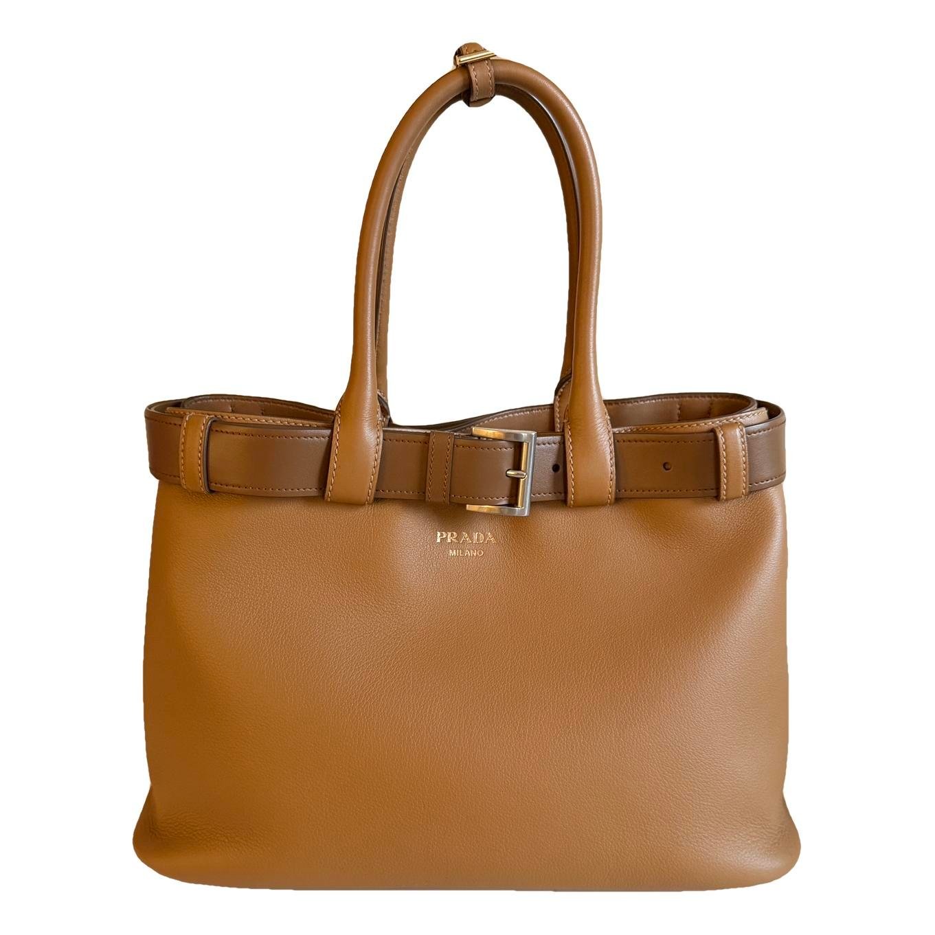 Buckle leather handbag