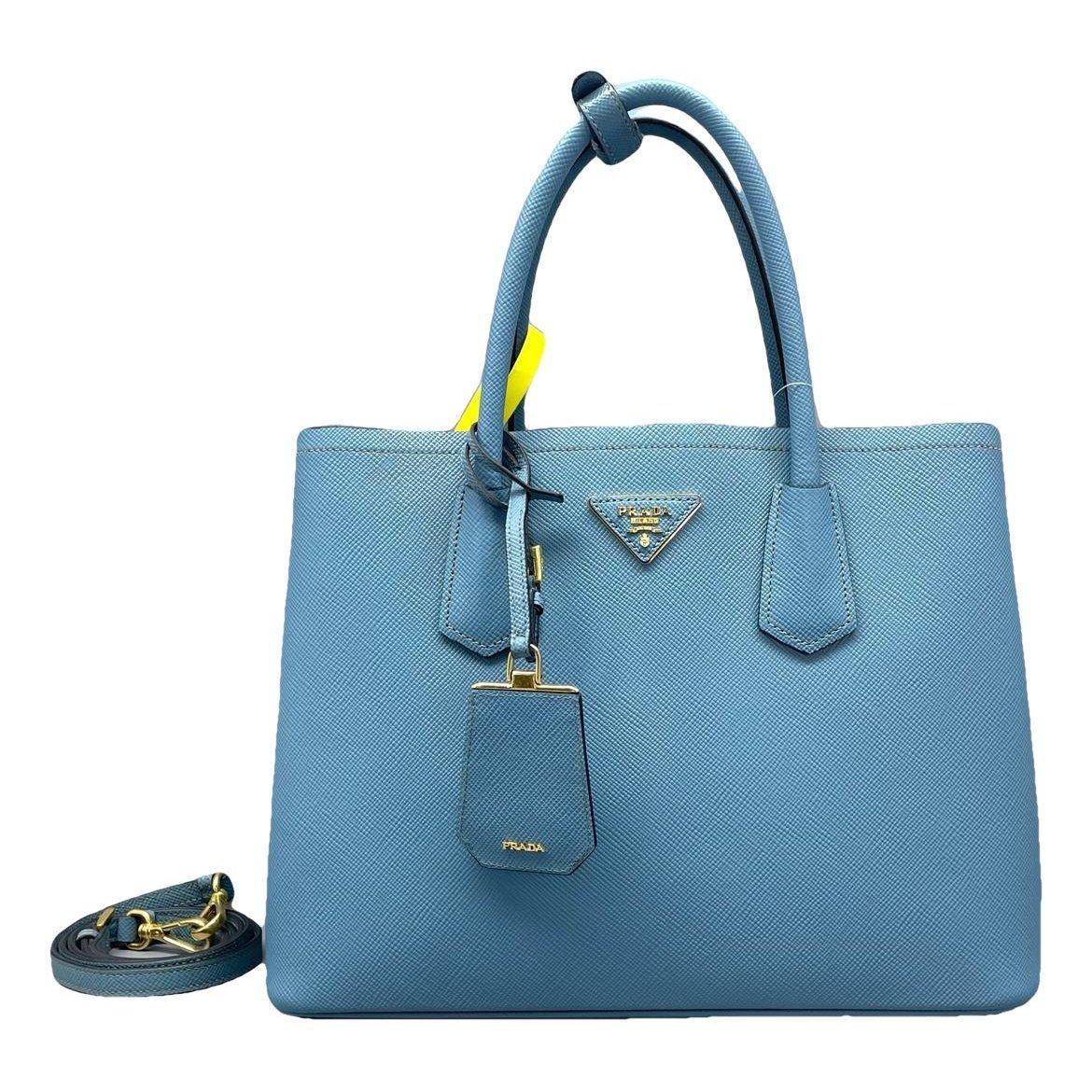 Double leather handbag
