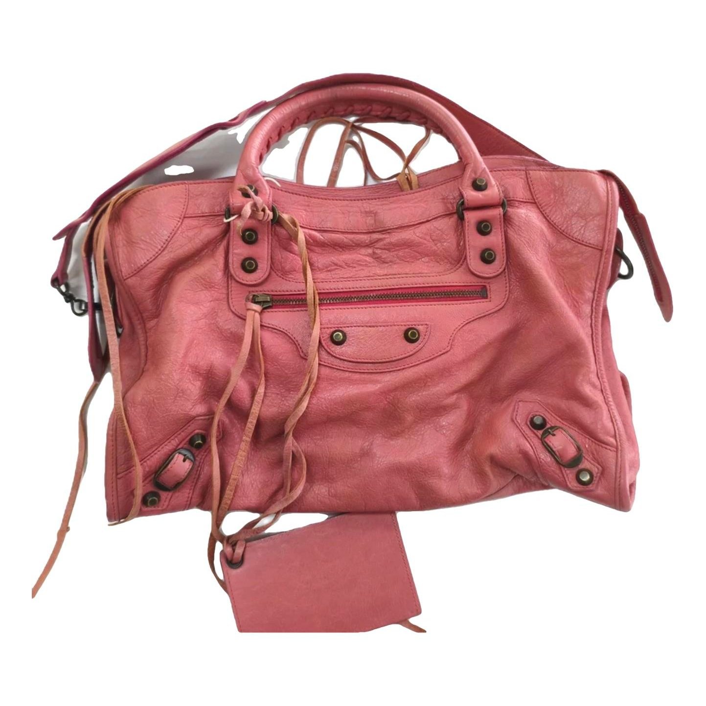 City leather handbag