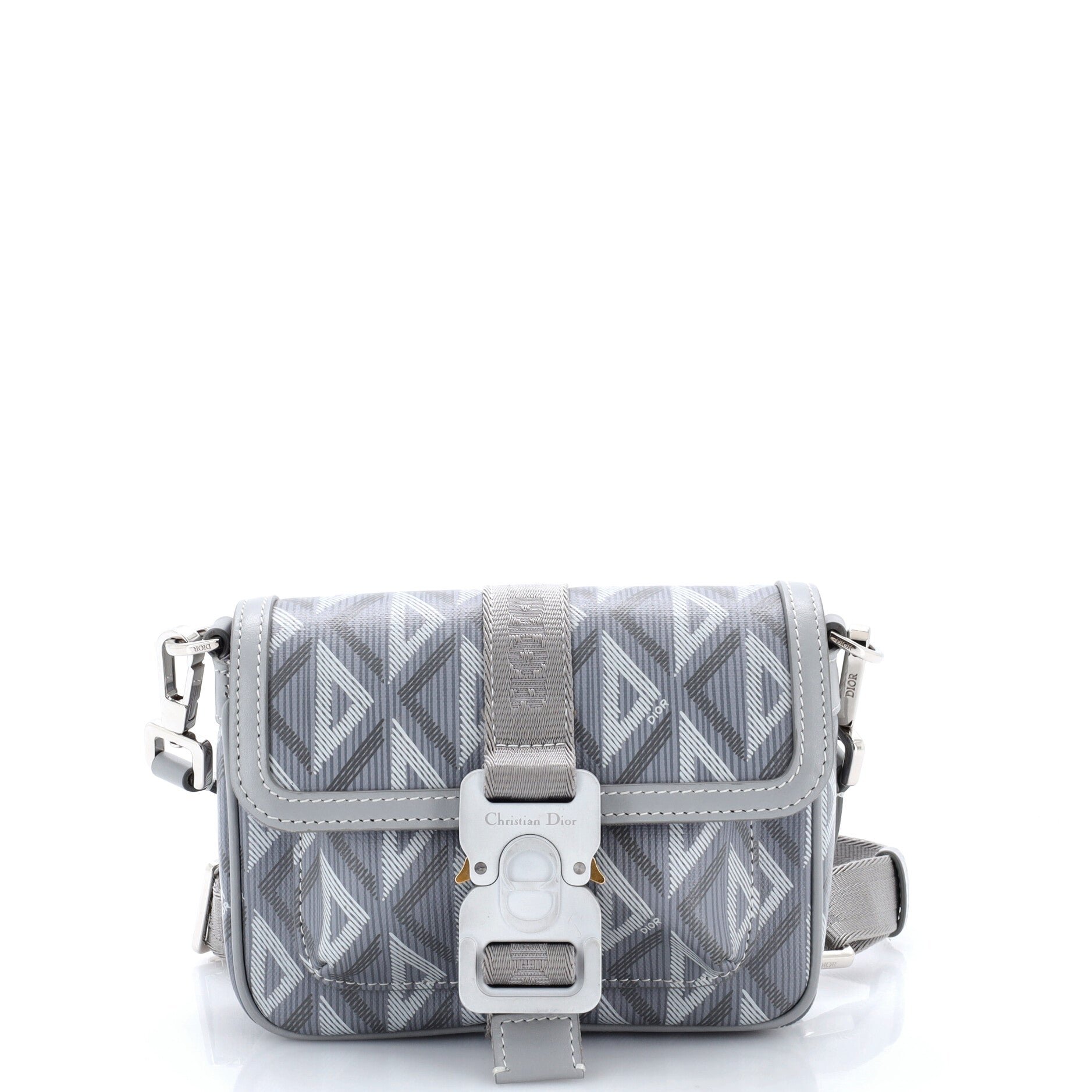 Hit the Road Flap Crossbody Bag CD Diamond Coated Canvas and Leather Mini