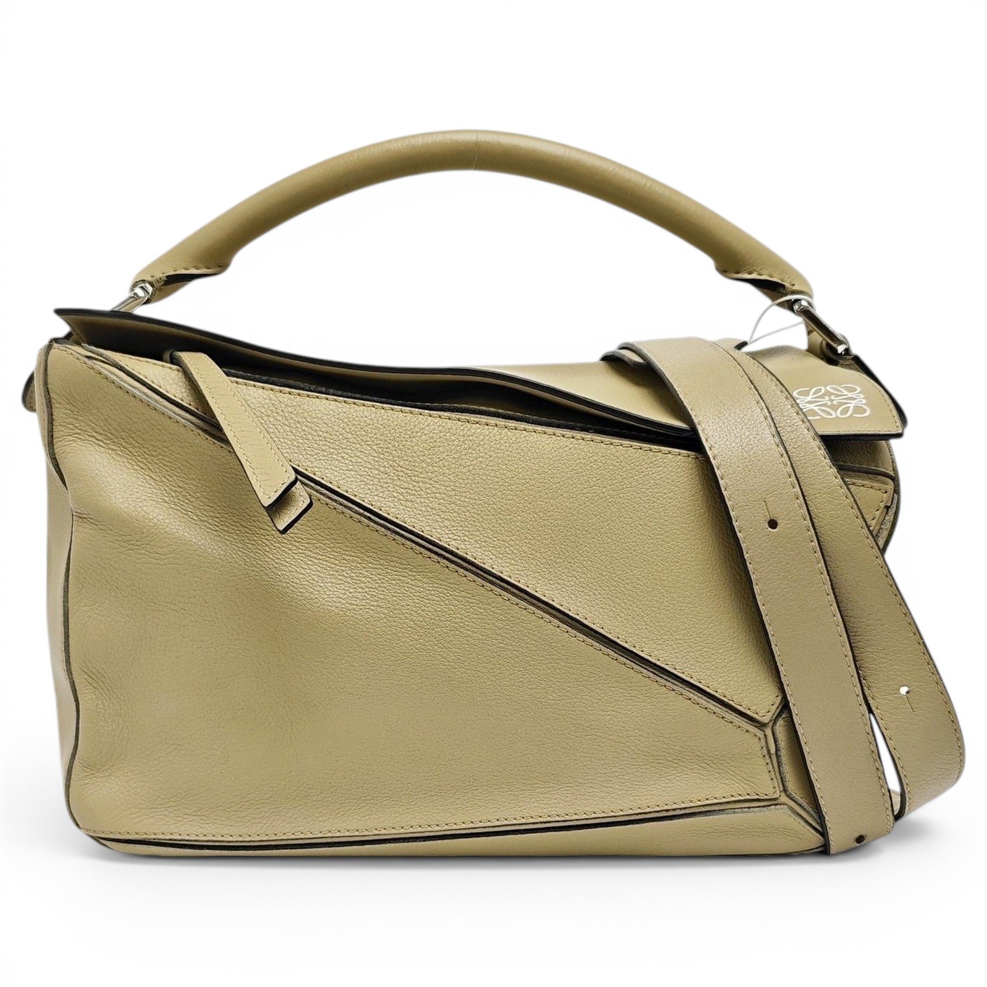 Puzzle leather handbag