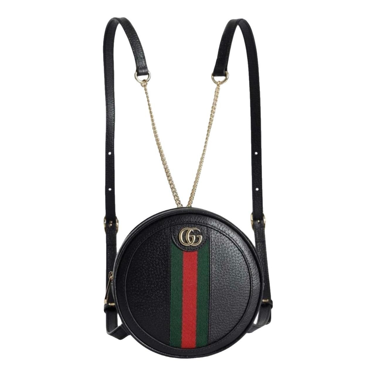 Ophidia Round leather crossbody bag